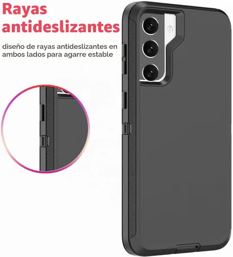 Vista 5 de Gurible - Funda para Samsung Galaxy S21 Plus, protección resistente de 3 capas, a prueba de golpes, a prueba de polvo, antiarañazos, con cubierta