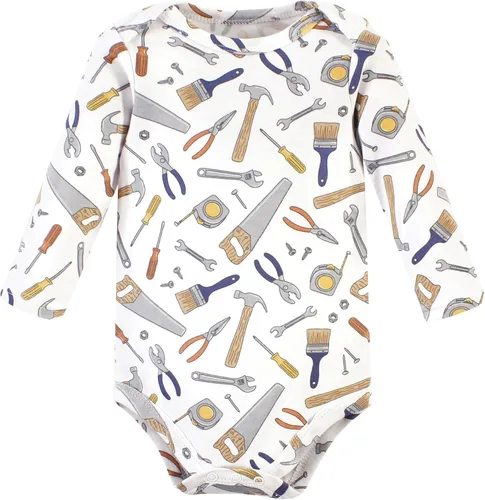 Vista 29 de Hudson Baby baby-boys Cotton Long-sleeve Bodysuits 5-pack
