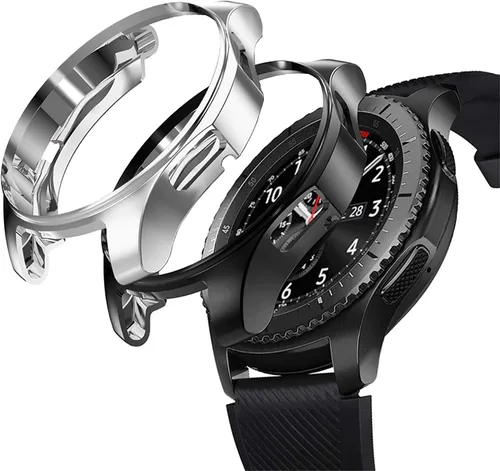 Vista 10 de Miimall [Paquete de 2+1] Funda y protector de pantalla para Samsung Galaxy Watch 8 Classic de 1.811 pulgadas, carcasa protectora chapada en TPU Negro