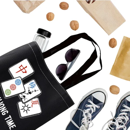 Vista 7 de BDPWSS Mahjong Tote Bag Mahjong Lover Gift Mahjong Fan Gift Mahjong Player Gift It's Mahjong Time Mahjong Game Gift