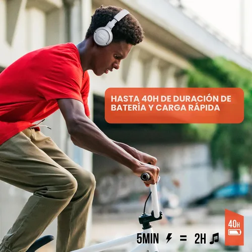 Vista 5 de JBL Tune 510BT - Auriculares Bluetooth con hasta 40 horas de batería, micrófono para llamadas, plegables y cómodos, compatibles con Android e iOS