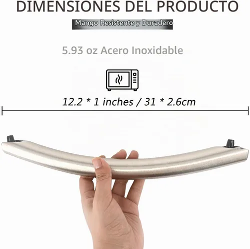 Vista 5 de DE94-02933A - Manija de puerta de microondas compatible con horno Samsung