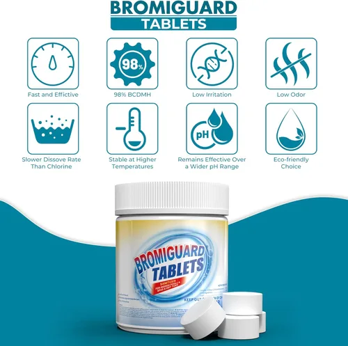 Vista 5 de Tabletas de bromo de 1 pulgada y 1.2 libras para bañera de hidromasaje de spa, desinfectante químico bromante para spas, jacuzzis o piscinas