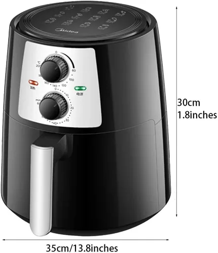 Vista 7 de Freidora de aire eléctrica, freidora de aire para el hogar, freidora de aire sin aceite, freidora eléctrica automática de gran capacidad de 4.2 L