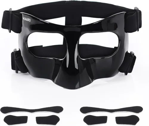 Vista 9 de QK01 - Protector de nariz para nariz rota, máscaras faciales para fútbol, baloncesto y otros deportes, ajustable, para niños, adolescentes