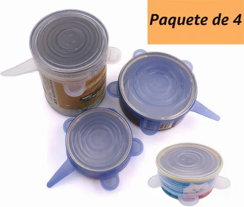 Vista 2 de COMTIM Tapas de latas de comida para mascotas, tapas elásticas de silicona para comida de perros y gatos, reutilizables, expandibles