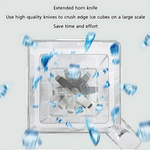 Vista 3 de Máquina comercial de granizado de hielo, mini máquina de jugo granizado de 2200 W con gran capacidad de 1.6 L y mango antideslizante, diseño sellado