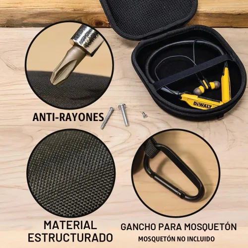 Vista 9 de DEWALT Auriculares Bluetooth 2 en 1 con banda para el cuello + estuche