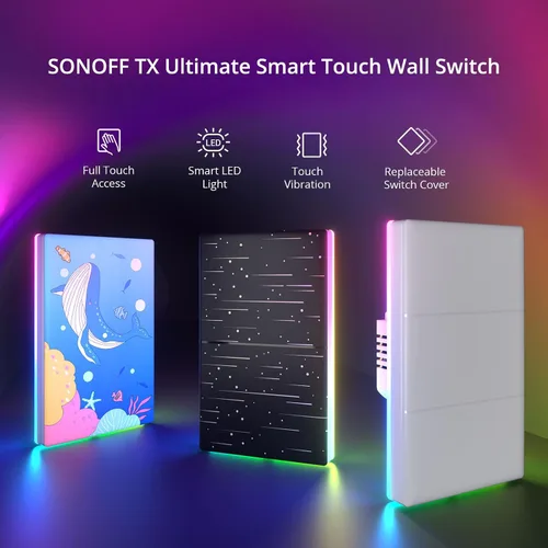 Vista 6 de SONOFF Interruptor de luz inteligente, interruptor WiFi de 2.4 GHz, requiere cable neutro, control de voz con Alexa y Google Home, botón táctil