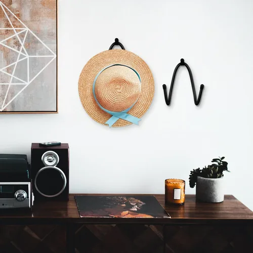 Vista 5 de Perchero de pared para sombreros, 2 ganchos para sombreros, organizador de sombreros de pared, organizador de sombreros, sombreros, montaje en pared
