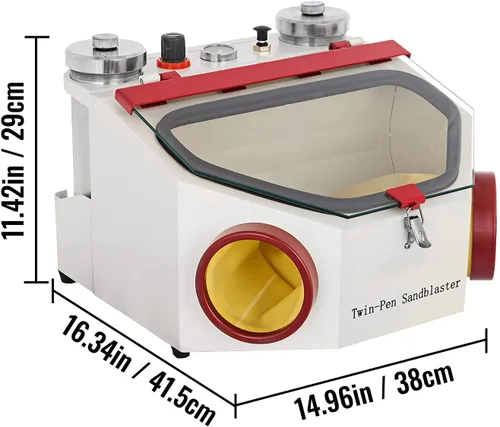 Vista 3 de BONEW Máquina de chorro de arena fina de doble pluma Laboratorio dental Sandblaster