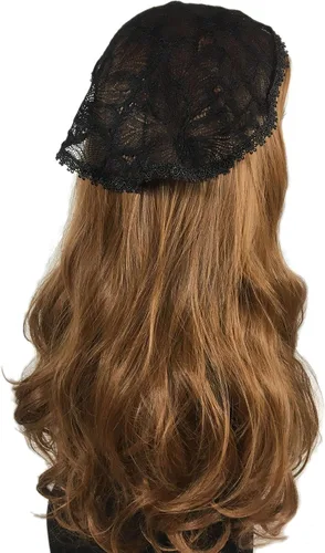 Vista 2 de PAMOR Capilla Cap Velo Floral Encaje Mantilla Inspirado Círculo Cabeza Redonda Cubierta