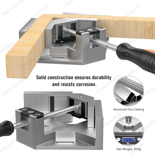 Vista 2 de Housolution Abrazadera de ángulo recto, [2 PACK] Aleación de aluminio de 90