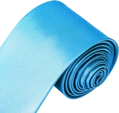 Vista 5 de Corbata de satén sólido de color puro para hombre + caja de regalo
