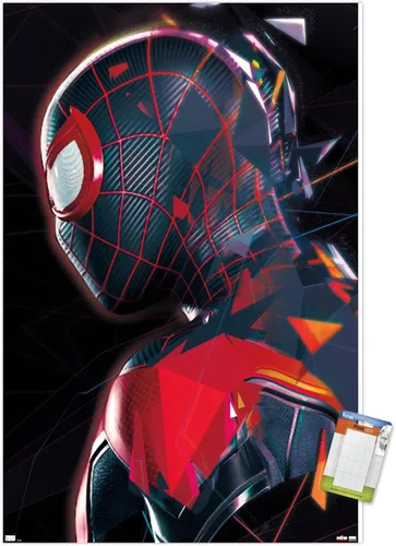 Vista 12 de Trends International Marvel's Spider-Man: Miles Morales - Póster de pared de perfil, 14.725 x 22.375 pulgadas, versión enmarcada de madera de granero