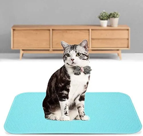 Vista 5 de Tapete antideslizante para aseo de mascotas, almohadilla de soporte de mesa texturizada para aseo y baño, goma verde, 22.4 x 14.9 pulgadas, 1 paquete