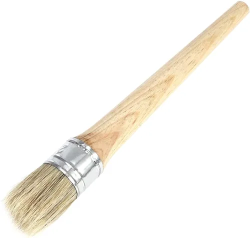 Vista 6 de Juego de 4 brochas de cera profesionales para pintura de tiza con cerdas naturales para folkart de 0.787 in, 0.984 in, 1.181 in, 1.575 in