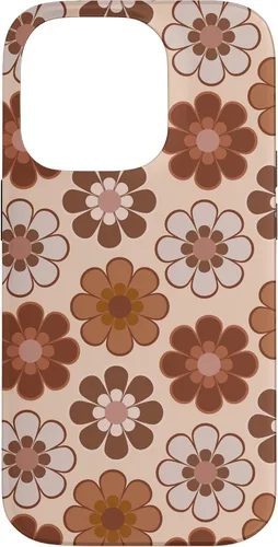Vista 17 de 70s Retro Floral Pattern in Brown, Tan and Camel Case for iPhone 17