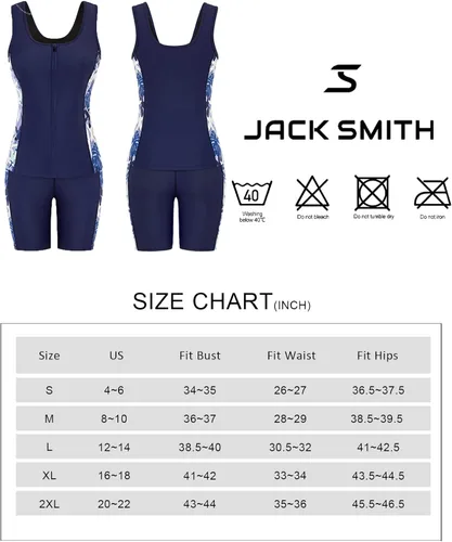 Vista 4 de JACK SMITH Traje de baño tankini para mujer, con cremallera, brasier integrado, elástico, de dos piezas, de secado rápido