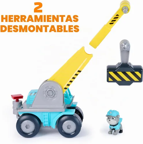 Vista 3 de Rubble & Crew Camión de construcción y figura de acción Mega Hammer