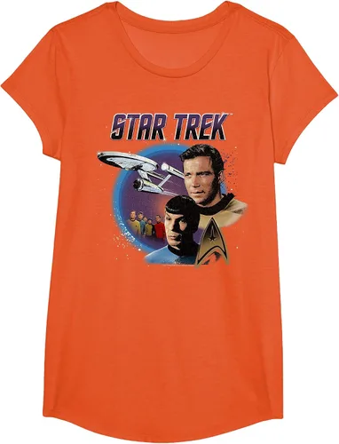 Vista 3 de Star Trek Original Series Vintage Enterprise T-Shirt Baby Blue
