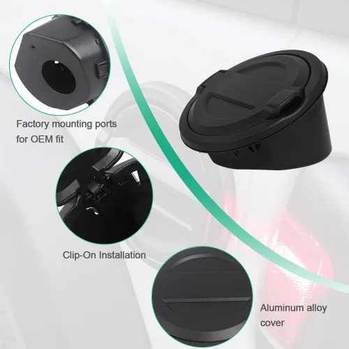 Vista 2 de Cubierta de Tapa del Tanque de Combustible con Bloqueo Compatible con Jeep Wrangler 2018-2023 JL y Unlimited Cubierta de Puerta de Llenado