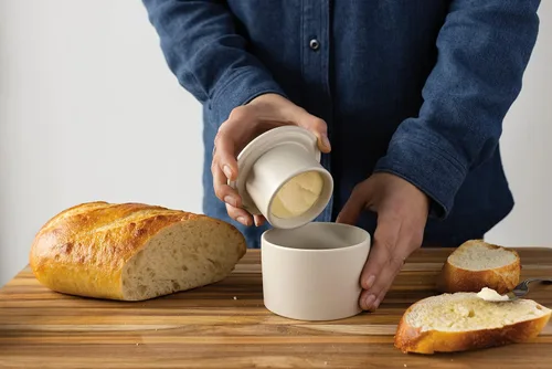 Vista 3 de Now Designs Mantequilla de gres de estilo francés para mostrador, natural mate