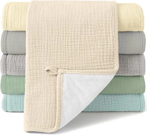 Vista 11 de Bearmoss Paños de muselina para eructos, ropa de bebé para eructar 100% algodón, grandes, extra suaves, absorbentes, unisex, para recién nacidos