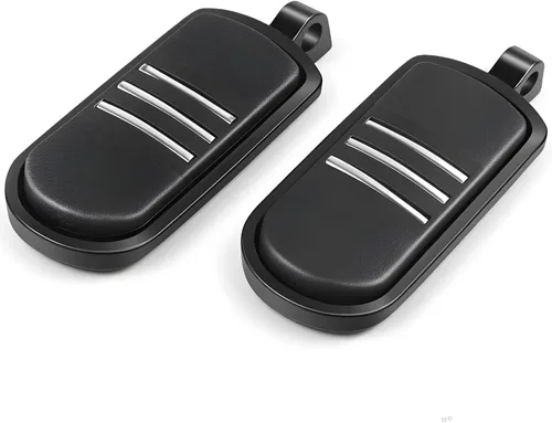 Vista 3 de Estriberas negras para motocicleta 1.25" 32mm, reposapiés ajustables para autopista, compatibles con Harley