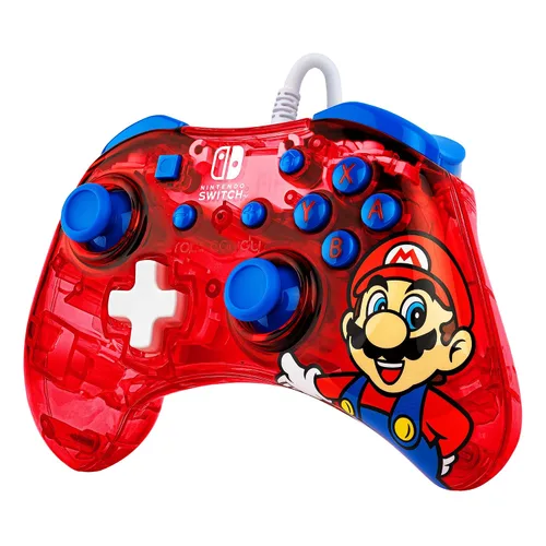 Vista 13 de Rock Candy Wired Gaming Switch Pro Controller - Mario - Red - Official License Nintendo - OLED Lite Compatible, Compact, Durable Travel Controller