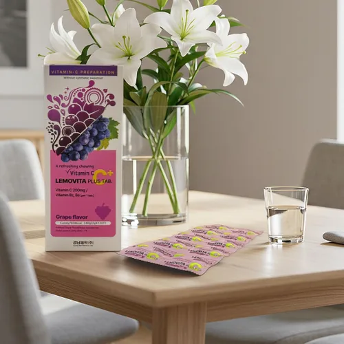 Vista 2 de LemoVita C Plus - Tableta masticable sabor a uva #120 (2 cajas)