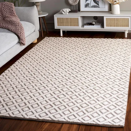 Vista 14 de SAFAVIEH Vermont Collection - Alfombra decorativa de 2 pies 3 pulgadas x 4 pies, marfil y negro, lana hecha a mano, ideal para zonas de alto tráfico