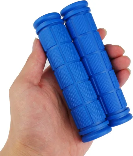 Vista 4 de Paquete de 2 manillares de bicicleta y scooter, 1 paquete de timbre de bicicleta y empuñaduras para manillar de bicicleta Campana azul