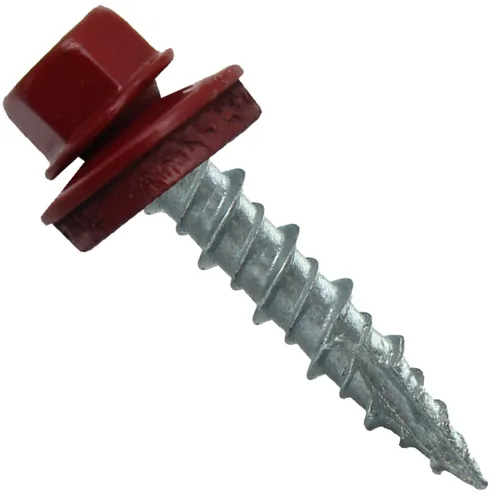 Vista 226 de Tornillos para techos de metal gris ABC 10 x 1 - Cabezal hexagonal - Arandela EPDM - Arandela de arranque automático/roscado - 1 bolsa - 250