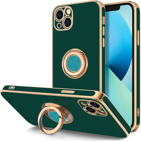 Vista 12 de Hython Funda para iPhone 13 con Soporte de Anillo [Soporte de Anillo Giratorio de 360° con Base Magnética] [Compatible con Soporte de Coche] Bonita