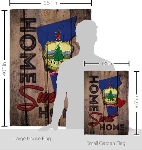 Vista 2 de FK191153-BO Vermont Sweet Home Americana States - Juego de banderas decorativas para casa y jardín, con asta de bandera, multicolor
