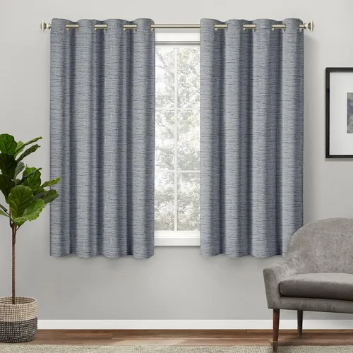 Vista 22 de Exclusive Home Burke - Par de paneles de cortinas 100 % opacas con ojales en la parte superior, 52 x 63 pulgadas, negro, juego de 2