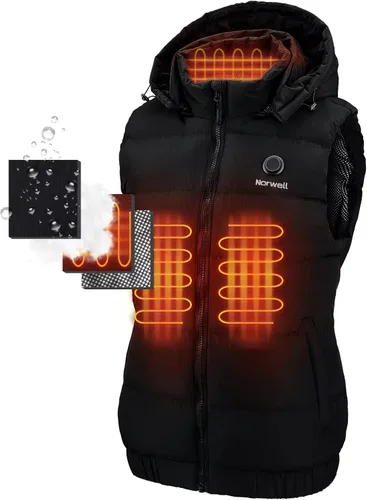 Vista 2 de Norwell Chaleco térmico ligero para mujer con capucha extraíble (paquete de batería)