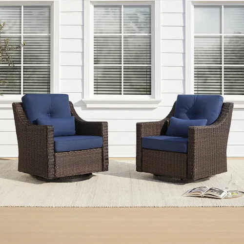 Vista 22 de CHITA Sofá de mimbre para exteriores, sofá de mimbre para patio, sofá de ratán de 3 plazas de gran tamaño con cojines de 5.1 pulgadas de grosor