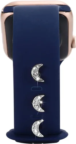 Vista 7 de 3 piezas de clavos decorativos de metal brillante compatibles con Apple Watch Band 45/44/42/41/40/38mm bandas de silicona para mujeres iWatch Series