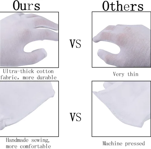 Vista 6 de Yiphates 18 Pairs White Gloves Kids halloween white gloves for kids Cosplay costume gloves for Girls Boys Wrist Formal Gloves