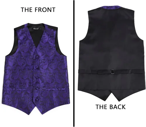 Vista 25 de Alizeal Conjunto de 2 piezas de corbata de lazo preatada de jacquard de cachemira con estampado floral clásico para niños