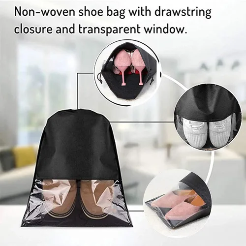Vista 3 de Bolsa de zapatos no tejida de 12 piezas portátil para zapatos de viaje, bolsa de almacenamiento para viajes y almacenamiento, organizador de bolsa