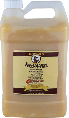 Vista 5 de Howard Products Cera de abejas para abrillantar y acondicionar madera, Feed-N-Wax para muebles de madera, 133 ml, Naranja