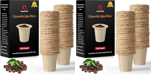 Vista 10 de Fanativita Filtros de café desechables (2.1 pulgadas de alto) para My K-Cup, K-Carafe, Cuisinart SS-RFC y otras tazas de filtro reutilizables