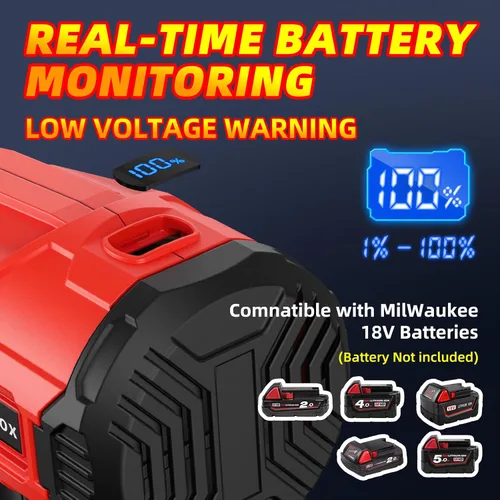 Vista 3 de Pulverizador de pintura inalámbrico para batería Milwaukee M18 de 18 V, pistola de pintura eléctrica para casa, 4 boquillas de cobre, pistola