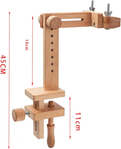 Vista 6 de Soporte de aro bordado de madera de 17.7 in