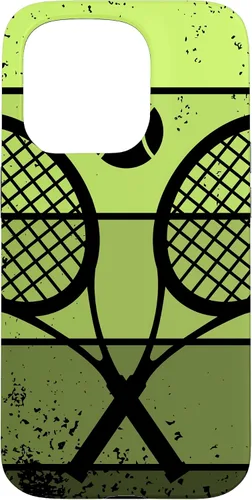 Vista 14 de Raqueta de jugador de tenis con cancha de pelota de tenis Vintage Retro Case para iPhone 17