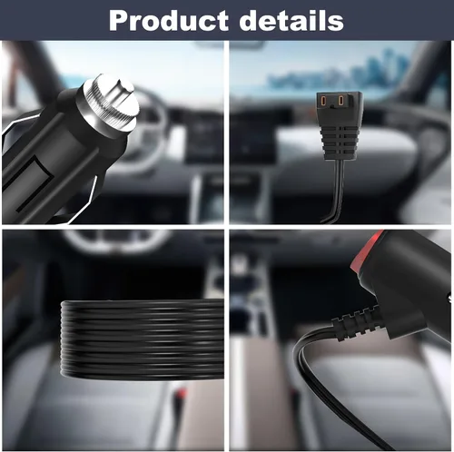 Vista 4 de Cargador de coche para refrigerador de coche compatible con Alpicool, Bodega, Euhomy, BougeRV, ARB, ICECO, Setpower, JoyTutus cable de alimentación