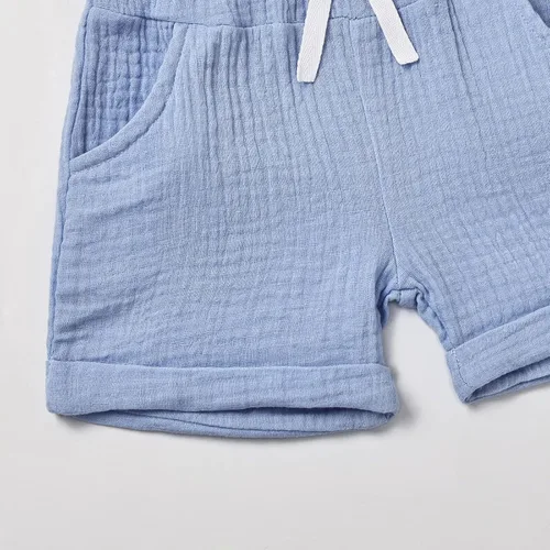 Vista 8 de Ropa para bebé niño y niño, pantalones cortos de verano, conjunto de camiseta de retazos con bolsillo, pantalones cortos de 12 meses a 4 años